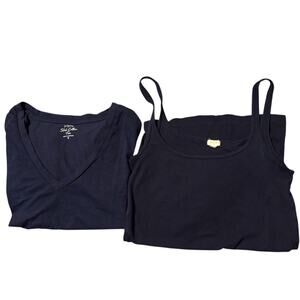 Lot of 2 J Crew Classic  Navy Blue Tops Size Small